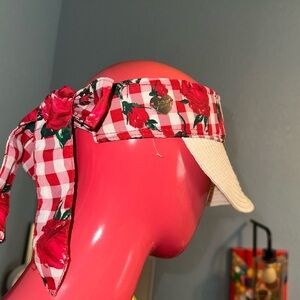 Betsey Johnson Red and White Floral Visor